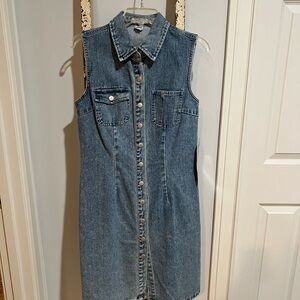 Newport News Blue Denim Sleeveless Dress